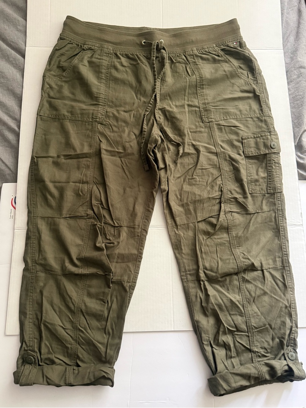 Tommy Hilfiger Olive Green Cargo Pants with Drawstring